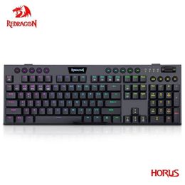 Tastaturen Redragon Horus K618 RGB unterstützen Bluetooth 5.0 Wireless USB 2.4G 3 Modus Mechanische Gaming-Tastatur 104 Tasten Compute PC 221027