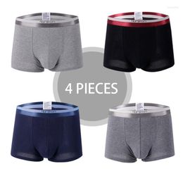 Underpants 2022 Man Breathable Boxer Shorts Men Underwear Sexy Men's Boxers 4pcs/ Lot Young Male L-3XL Lycra