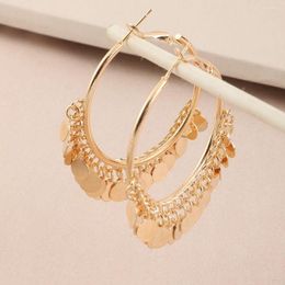 Hoop Earrings Women Accessories Jewelry Dangle Party Gift Tassel Golden Sequins Hanging Earring Ear Studs