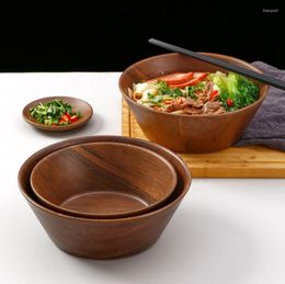 Bowls Japanese Imitation Wood Grain Rice Bowl Cold Noodle Fruit Salad Porcelain Tableware