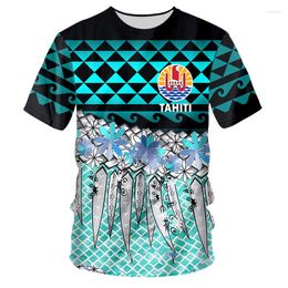 Men's T Shirts Tahiti Polynesia Shirt 3D Print Hawaii Graphic Tees Pattern Tops Men/Women Tee Funny Pet T-shirt Custom Dropship