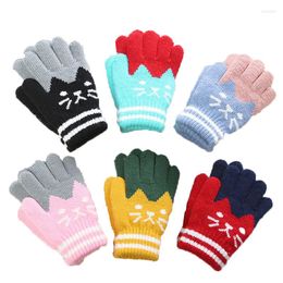 Hair Accessories Winter Warm Kids Gloves Cartoon Mittens Toddlers Cute Baby Girls Boys Soft 6-11 Years