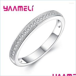 Wedding Rings Wedding Rings Classic Women Finger Ring For Engagement Promise Jewelry White Clear Cubic Zircon 925 Sterling Sier Bijo Dhxmn
