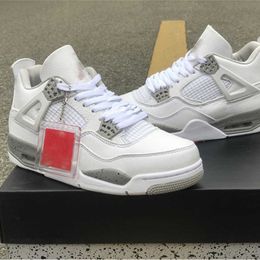 originals Authentic 4 White Oreo 4s Mens Outdoor cycling Shoes Tech Grey Black Fire Red CT8527-100 Sports Sneakers With Original Box