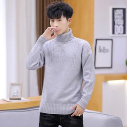 Men's Sweaters Men Daily Casual Sweater Mens Winter Clothes Turtleneck Pullovers Fashion Blcke Grey Knitted