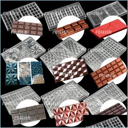 Baking Moulds 26 Style Polycarbonate Chocolate Bar Moulds Baking Cake Beln Sweets Candy Mod Confectionery Tools For Bakeware 220601 D Dhkwp