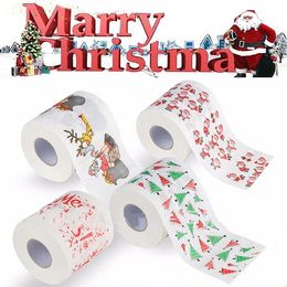 Christmas Toilet Roll Paper Napkins Santa Claus Bath Tissue Xmas Decoration Tissue New Year Supplies HH7-1711