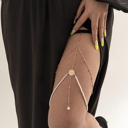 Anklets Sexy Rhinestone Thigh Chain Multi-layer Leg Thighs Jewellery Metal Body For Women Elastic Rope