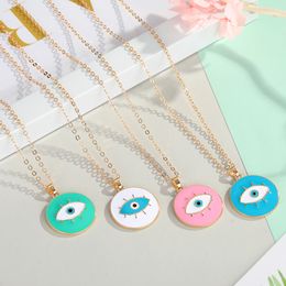 Enamel Evil Eyes Pendant Necklace For Womens Jewelry Big Turkish Eye Chains Choker Necklaces