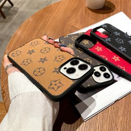 Luxury designer phone cases for iPhone 14 13 pro max 11 12 11Promax 13Pro x xs xr xsmax top leather case for fall protection
