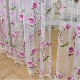 Curtain Eseld 2022 Modern Floral Tulle Window Treatments Sheer Curtains For Living Room The Bedroom Kitchen Panel Drapes And Blinds