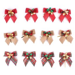 Christmas Iron Bell Bowknot Wreath Decoration Tree Ornament New Year Festival Party Home Wedding Decor RRA269