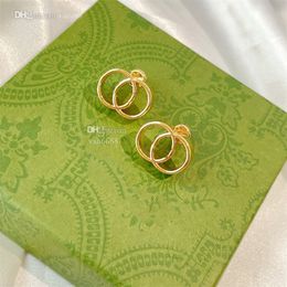 2023 Designer Double G Earring Pearl Crystal Stud Tassel Earrings Women Internet Celebrity Studs Earing Female Jewelry Fashion jewellery fdgb