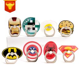 Cell Phone Accessories Creative Ring Mounts Holders Acrylic Finger Ring Buckle Bracket cartoon Hamburg eggs For iPhone 7 Plus Samsung