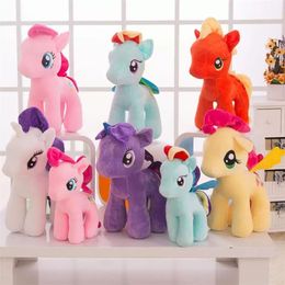 25cm plush toy 6 color rainbow pony unicorn embroidery pattern