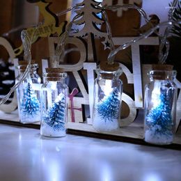 Strings 1.8M 3M Christmas Tree String Lights LED Glass Wishing Bottle Drift Light Decorations For Home Battery Case Xmas Navidad