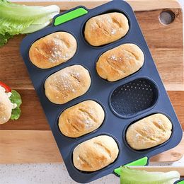 Baking Moulds 8 Grids Home Diy Baking Non Stick French Sile Hamburger Heat Resistant Bread Mold Easy Release Good Flexibility Practi Dhmgr