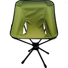 Camp Furniture Outdoor Rotatable Base Oxford Cloth Aluminum Alloy Folding Beach Chair For Fishing Camping And Garden