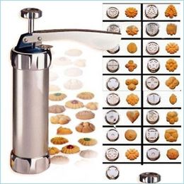 Baking Moulds Baking Tools Portable 20 Cookie Moulds Kitchen Gadgets Biscuits Press Hine Metal 1 Set 4 Nozzles S Cutter 220601 Drop D Dhpsq