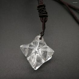 Pendant Necklaces Natural White Quartz Crystal Stone Merkaba Necklace Healing Stones And Minerals