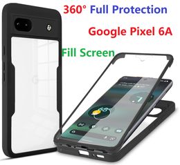 Silicon 360° Full Body Cases For Google Pixel 6A Case Film Screen Protector Bumper Soft Cover