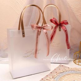 Gift Wrap Ins Wind Pvc Transparent Frosted Tote Bag Personalised Birthday For Girls Packaging Holiday