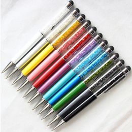 2 in 1 Crystal Ballpoint Pen with Stylus Touch Screen Pens for Mobile Phone Tablet Smart Pencil