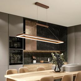 Pendant Lamps Rectangular Restaurant Chandelier Modern Lighting LED Kitchen Gold / Coffee