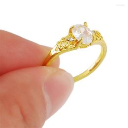 Wedding Rings Wedding Rings Size 5 6 7 8 9 Yellow Gold Finger Female Ring Bijoux 24K Colour Zirconia Engagement For Women Giftwedding Dhqbp