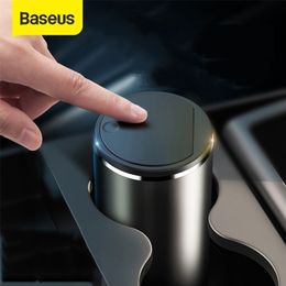 Waste Bins Baseus Alloy Car Trash Can Auto Organiser Storage Bag Garbage Bin Ashtray Dust Case Holder Accessories 221027