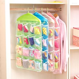 Clothing Storage 16 Grid Thick Multifunction Clear Socks Cosmetic Underwear Sorting Bag Door Wall Hanging Closet Organizer Case