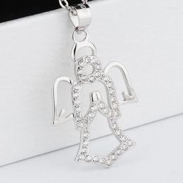 Chains 925 Sterling Silver Angle Pendant Necklace Guardian Angel Jewellery