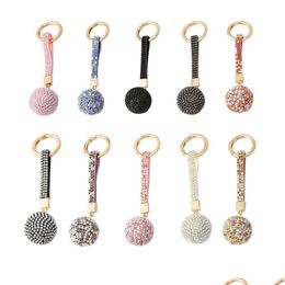 Keychains Lanyards Key Chain Pendant Car Bag Korean Luxury Rhinestone Accessories Fashion Jewellery 10 Colours Epacket Drop Delivery 2 Dhhwi