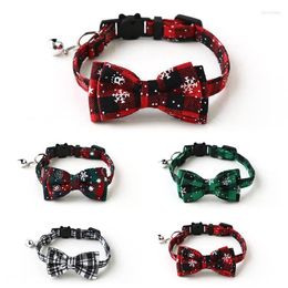 Dog Collars Christmas Pet Collar Snowflake Bowknot Decorative Cat Kitten Accessories Party Decorations