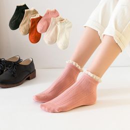 Women Socks Lace With Frill For Girls Ladies Ankle Harajuku Japanese Style Cotton Short Hosiery Suitable Spring Autumn