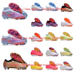 Soccer Shoes Football Boots Trainers Leather Firm Ground 2022 Mens Fg Cleats Outdoor Size 39-45