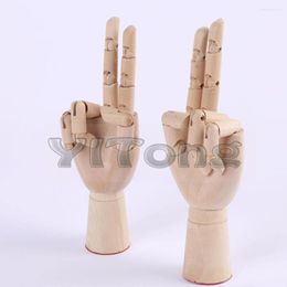 Jewellery Pouches 10" Wood Crafts Large Wooden Human Hand Toy Flexible For Pinceis Drawing Model Sketch Mannequin Art Supplies