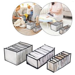 Clothing Storage 2pc Cloth Organiser Box Mesh Separation Closet Clothes Stacking Pants Drawer Divider Can Washed Home Jeans