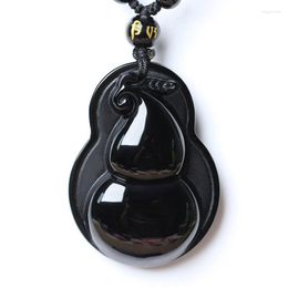 Pendant Necklaces JoursNeige Natural Stone Obsidian Pendants Fine Carving Gourd Mascot Lucky Necklace For Men Women Fashion Jewelry