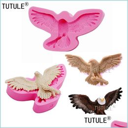 Baking Moulds Bald Eagle Sile Rubber Flexible Food Safe Mold Resin Clay Fondant Chocolate Soap Jewelry Making 220601 Drop Delivery 2 Dhnpm