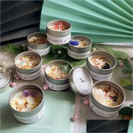 Candles Aromatherapy Candle Crystal Stone Dried Flower Wedding Gift Candles Soy Making Kit Diy Supplies Cx220323 Drop Delivery 2022 Dhxpy