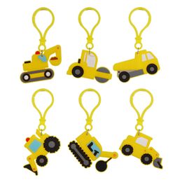 Creative Engineering Car Keychains PVC Cartoon Keychain Luggage Decoration Pendant Key Chain Gifts Keyring