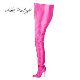 Boots Arden Furtado 2022 Spring Autumn Pants Women Stilettos High Heels 12cm Thigh Satin Cloth Over The Knee T221028