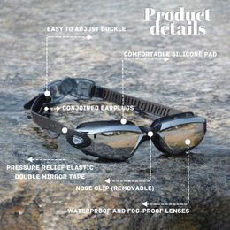 goggles Swimming Goggles Glasses with Diopters Myopia Degree Sile Belt Underwater Eyewear Anti-fog Men Acetate L221028