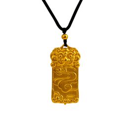 Auspicious Cloud Pendant for Men 18K Yellow Gold Filled Classic Solid Simple Style Handsome Jewellery Gift