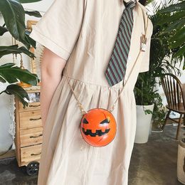Cosmetic Bags Pumpkin Purse Basketball Styel Bag Halloween Women Mini Shoulder 2022 Cartoon Bat Printing Chain Crossbody