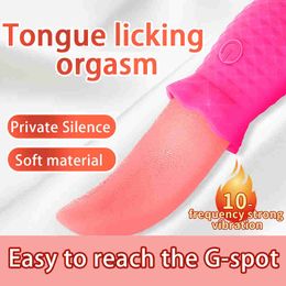 10 Speeds Realistic Licking Tongue Vibrators for Women Nipples Clitoral Stimulation Sex Toys for Adult Female Couples