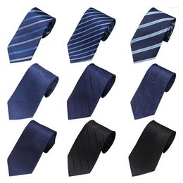 Bow Ties 8cm Width Classic Blue Striped Formal Dresses Men's Tie Stripe Suits Necktie Accessories For Clothes