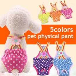 Dog Apparel Lovely Pet Physiological Pants Polka Dot Striped Female Sanitary Panties Shorts Underwear Diaper Washable