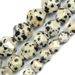 Beads Natural Faceted Black Spot Stone Round Dot Jaspers Loose Spacer For Jewellery Making Handmade Diy Bracelet Necklace 6/8/10mm